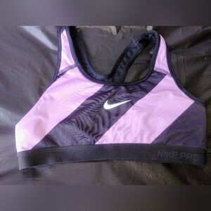 Nike Women's Lavender and Black Sports Bra